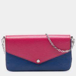 Pre Owned حقيبة كلاتش لوي فيتون فيليسي أبيض وردي ثلاثي الألوان إبيا