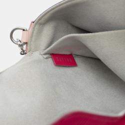 Pre Owned حقيبة كلاتش لوي فيتون فيليسي أبيض وردي ثلاثي الألوان إبيا