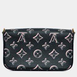 مملوكة مسبقًا حقيبة لوي فيتون فيليسي جو 2022 مونوغرام أسود/وردي 'فال فور يو'