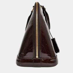 Pre Owned Louis Vuitton Amarante Vernis Leather Monogram 'Alma' Top Handle Bag
