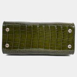 مملوكة مسبقًا Louis Vuitton Green Alligator Mississippiensis City Steamer MM Top Handle with Strap