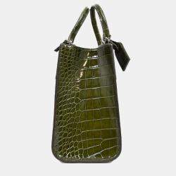 مملوكة مسبقًا Louis Vuitton Green Alligator Mississippiensis City Steamer MM Top Handle with Strap
