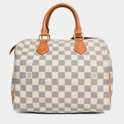 Pre Owned Louis Vuitton 2014 Damier Azur Speedy 25 Top Handle
