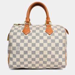Pre Owned Louis Vuitton 2014 Damier Azur Speedy 25 Top Handle