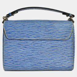 Pre Owned حقيبة لويس فيتون كتف MM جلد إبي جلد دنيم أزرق 2015