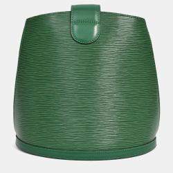 Pre Owned Louis Vuitton 1995 Green Epi Leather 'Cluny' Shoulder Bag