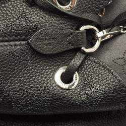 Pre Owned Louis Vuitton Bella Black Monogram Mahina Leather Bucket Bag