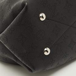 Pre Owned Louis Vuitton Bella Black Monogram Mahina Leather Bucket Bag