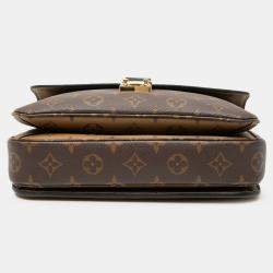 Pre Owned Louis Vuitton Brown Monogram Reverse Pochette Metis