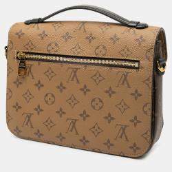 Pre Owned Louis Vuitton Brown Monogram Reverse Pochette Metis