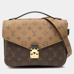 Pre Owned Louis Vuitton Brown Monogram Reverse Pochette Metis