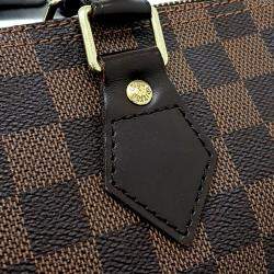 Pre Owned Louis Vuitton Brown Leather and PVC Damier Speedy 25