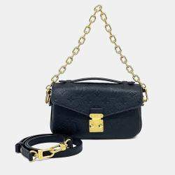 Pre Owned Louis Vuitton Black Leather Empreinte Pochette Metis East West