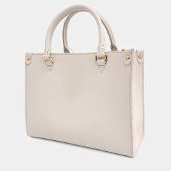 Pre Owned Louis Vuitton Cream Leather Lock & Go