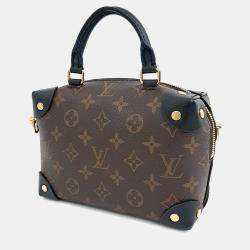 Pre Owned Louis Vuitton Brown PVC Monogram Petite Malle Souffle