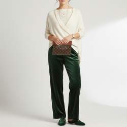 Pre Owned حقيبة كلتش لوي فيتون توييليريس قماش مونوغرامي كراميل وجلد