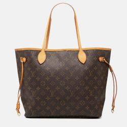 Pre Owned Louis Vuitton Brown Monogram Neverfull MM