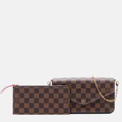 مملوكة مسبقًا Louis Vuitton Brown Damier Ebene Pochette Felicie