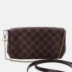 مملوكة مسبقًا Louis Vuitton Brown Damier Ebene Favorite PM
