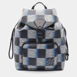 مملوكة مسبقًا Louis Vuitton Montsouris Backpack Bag In Damier Rush Epi Leather  Navy  Blue  And White