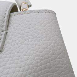 Pre Owned Louis Vuitton Handbag Taurillon Leather Capucines Bb Shoulder Bag White