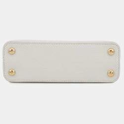 Pre Owned Louis Vuitton Handbag Taurillon Leather Capucines Bb Shoulder Bag White