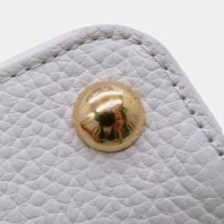 Pre Owned Louis Vuitton Handbag Taurillon Leather Capucines Bb Shoulder Bag White