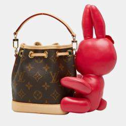 Pre Owned Louis Vuitton X Sun Yitian Nicolas Ghesquiere Animogram Nano Noe Handbag Brown/Pink Leather