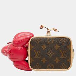 Pre Owned Louis Vuitton X Sun Yitian Nicolas Ghesquiere Animogram Nano Noe Handbag Brown/Pink Leather