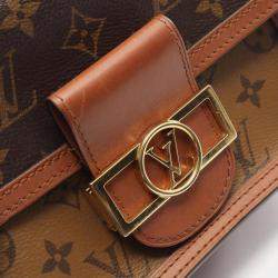 Pre Owned حقيبة لوي فويتون دوفين الصغيرة عكس مونوغرام الكتف قماش و جلد بنية بيج