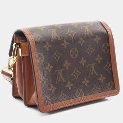 Pre Owned حقيبة لوي فويتون دوفين الصغيرة عكس مونوغرام الكتف قماش و جلد بنية بيج