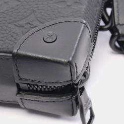 Pre Owned Louis Vuitton Soft Trunk Wallet Shoulder Bag In Monogram Taurillon Leather  Black