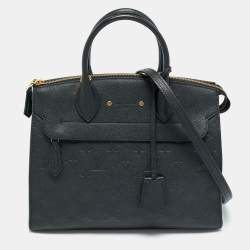 Pre Owned Louis Vuitton Pont Neuf MM Black Monogram Empreinte Leather Bag