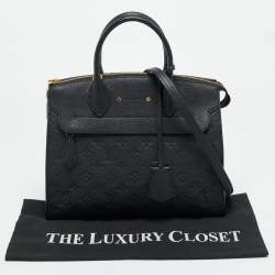 Pre Owned Louis Vuitton Pont Neuf MM Black Monogram Empreinte Leather Bag