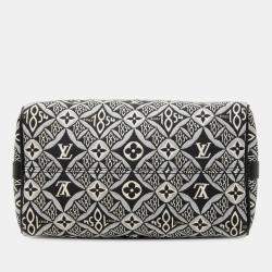 Pre Owned Louis Vuitton Black Monogram Jacquard Since 1854 Speedy Bandouliere 25