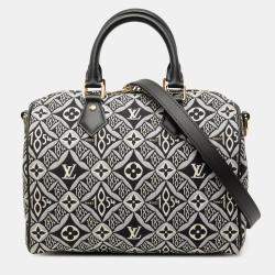 Pre Owned Louis Vuitton Black Monogram Jacquard Since 1854 Speedy Bandouliere 25