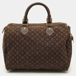 Pre Owned Louis Vuitton Speedy 30 Fusain Monogram Idylle Canvas Bag