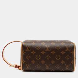 Pre Owned Louis Vuitton Brown Monogram Locker Dopp Kit Clutch