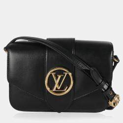 Pre Owned Louis Vuitton Black Smooth Calfskin LV Pont 9