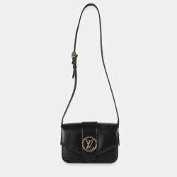 Pre Owned Louis Vuitton Black Smooth Calfskin LV Pont 9