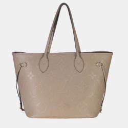 Pre Owned Louis Vuitton Tourterelle Giant Monogram Empreinte Neverfull MM