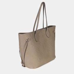 Pre Owned Louis Vuitton Tourterelle Giant Monogram Empreinte Neverfull MM