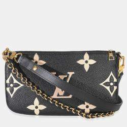Pre Owned Louis Vuitton Black/Beige Giant Monogram Empreinte Multi Pochette Accessories