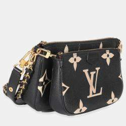 Pre Owned Louis Vuitton Black/Beige Giant Monogram Empreinte Multi Pochette Accessories