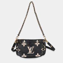 Pre Owned Louis Vuitton Black/Beige Giant Monogram Empreinte Multi Pochette Accessories