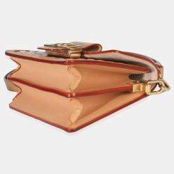 Pre Owned Louis Vuitton Dauphine PM Pink Brown Woven Leather Shoulder Bag