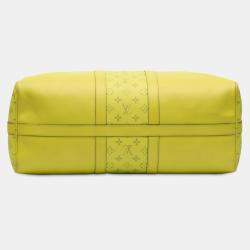 Pre Owned Louis Vuitton Yellow Taigarama Keepall Bandouliere 50