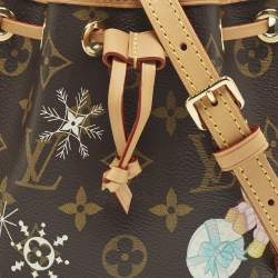 مملوكة مسبقًا Louis Vuitton Noe Nano Monogram Azur Frost Canvas Bucket Bag