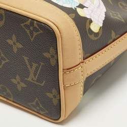 مملوكة مسبقًا Louis Vuitton Noe Nano Monogram Azur Frost Canvas Bucket Bag