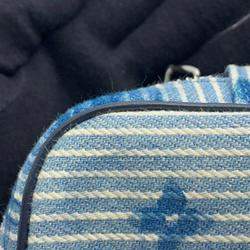 Pre Owned محفظة خارجية لويس فويتون بلو مونوجرام دينيم أكواريل هيكوري سترايبس